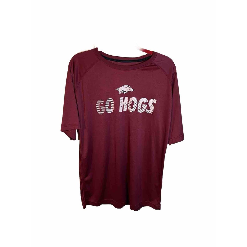 Knights Apparel Arkansas Razorbacks Solid Red Go Hogs T-Shirt Adult Size L
